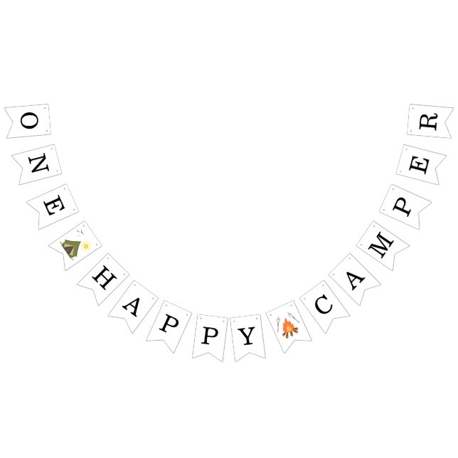 One Happy Camper Adventure Birthday Wimpelkette (Alle)