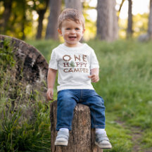 One Happy Camper Baby T - Shirt für Camping Thema 