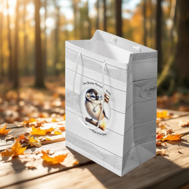 One Happy Camper Bird | Rustikales Camping Geburts Mittlere Geschenktüte (One Happy Camper Bird | Rustic Camping Birthday Medium Gift Bag)