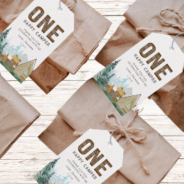 One Happy Camper Birthday Gefallen Geschenkanhänger