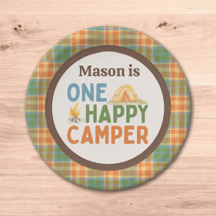 One Happy Camper Birthday Paper Plate Pappteller