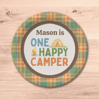 One Happy Camper Birthday Paper Plate Pappteller