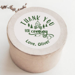 One Happy Camper Birthday Vielen Dank Runder Aufkleber