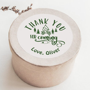 One Happy Camper Birthday Vielen Dank Runder Aufkleber