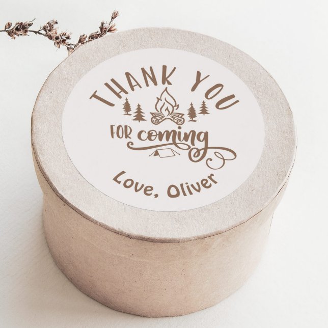 One Happy Camper Birthday Vielen Dank Runder Aufkleber (Von Creator hochgeladen)