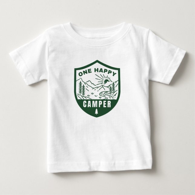 One Happy Camper Camp Erstes Geburtstag Shirt (Vorderseite)