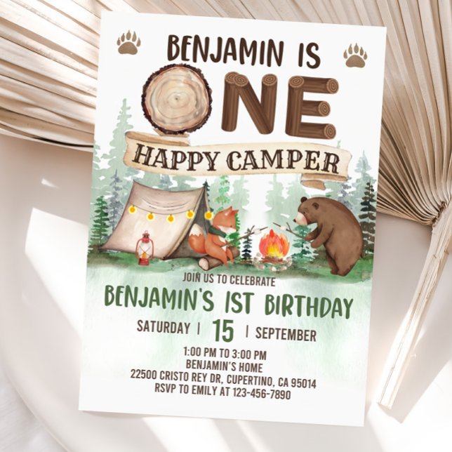 One Happy Camper Einladung Camping Birthday Invit (Von Creator hochgeladen)