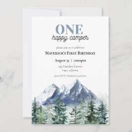 One Happy Camper Erster Geburtstag Einladung