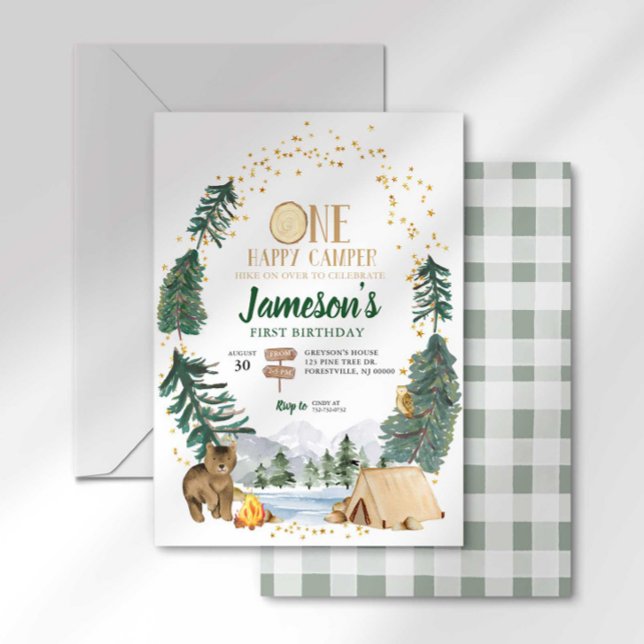 One Happy Camper Erster Geburtstag Einladung (Von Creator hochgeladen)