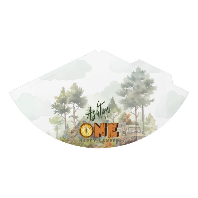 One Happy Camper Erster Geburtstag Partyhütchen (Vorderseite)
