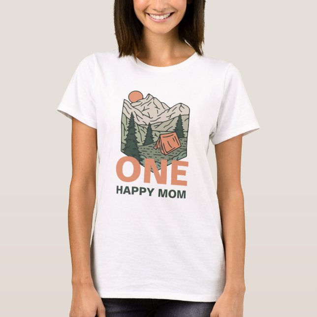One Happy Camper First Birthday Mom Shirt (Vorderseite)