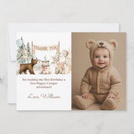 One Happy Camper Foto zum ersten Geburtstag Dankeskarte