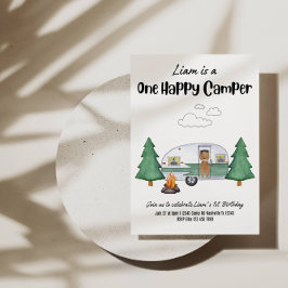 🎉 One Happy Camper Geburtstag - Abenteuer wartet! Einladung