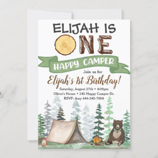 One Happy Camper Geburtstag Einladung 1. Geburtsta
