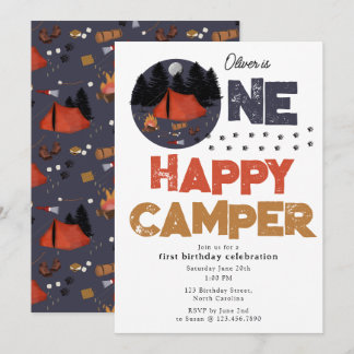 One Happy Camper Invite 1st Summer Birthday Einladung