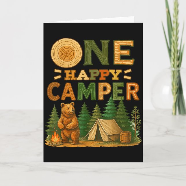 One Happy Camper Matching Family Birthday Party Ca Karte (Vorderseite)