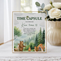 One Happy Camper Time Capsule Table Sign