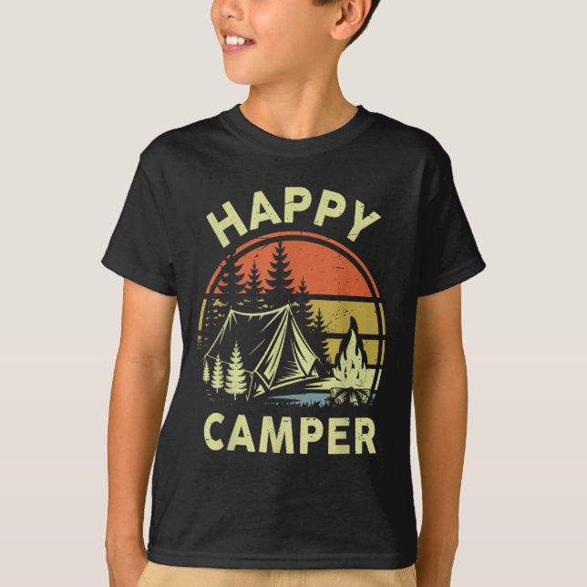 One Happy Camper Toddler Boy Funny Camng Campfire  T-Shirt (Vorderseite)