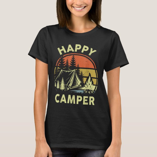 One Happy Camper Toddler Boy Funny Camng Campfire  T-Shirt (Vorderseite)