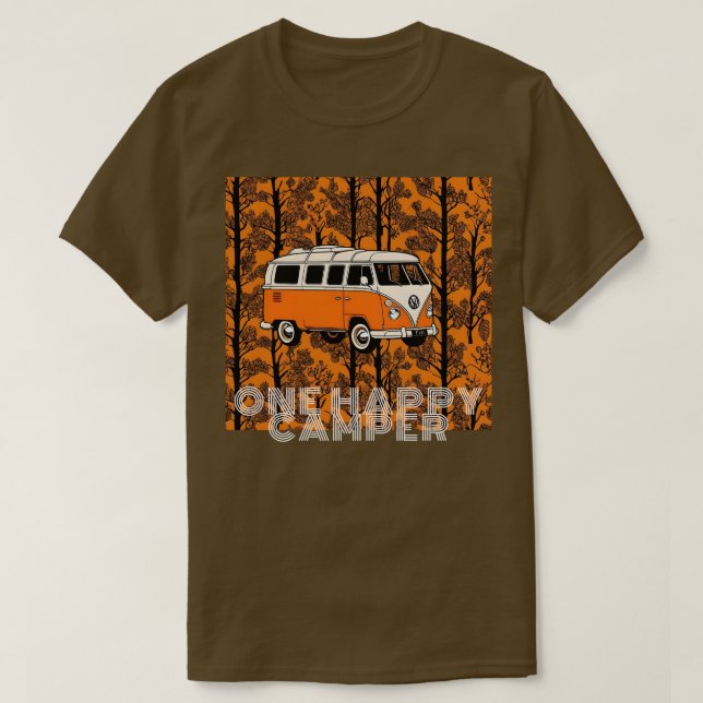 One Happy Camper Vintager T - Shirt (Design vorne)
