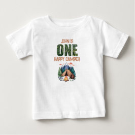 One Happy Camper Watercolor Woodland 1. Geburtstag Baby T-shirt