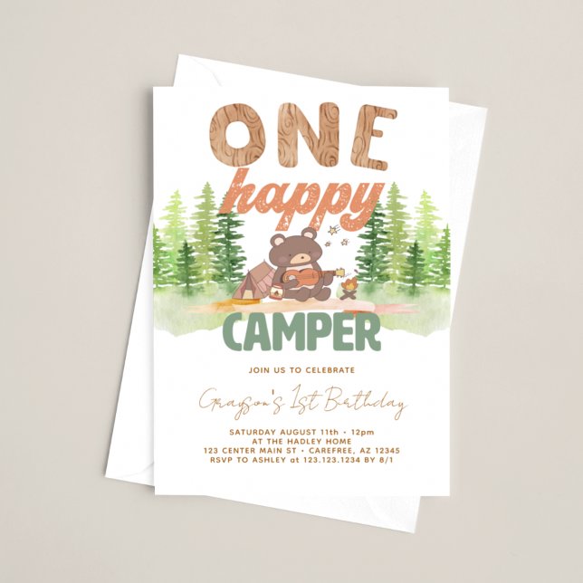 One Happy Camper Woodland Einladung (Von Creator hochgeladen)