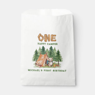 One Happy Camper Woodland Watercolor 1. Geburtstag Geschenktütchen