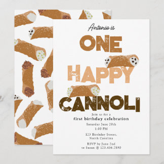 One Happy Cannoli Invite 1st  First Birthday Cute Einladung