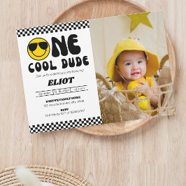 One Happy Cool Typ Boy's 1. Geburtstag Foto Einladung