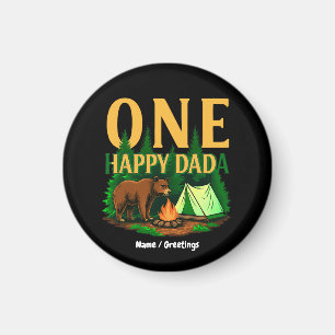 One Happy Dada Erster Geburtstag Bären Camping Fun Magnet