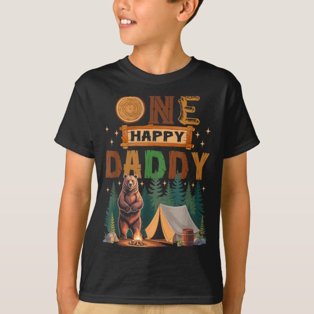 One Happy Daddy Camper 1st Birthday Camng Bear  T-Shirt (Vorderseite)