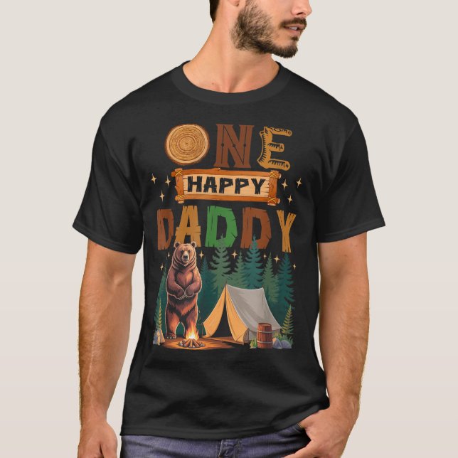 One Happy Daddy Camper 1st Birthday Camng Bear  T-Shirt (Vorderseite)