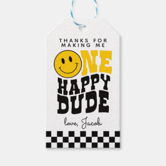 One Happy Dude 1. Geburtstagsfeier Danke Schild Geschenkanhänger