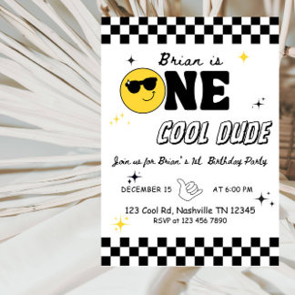 One Happy Dude – Cool & Fun Boy 1st Birthday Party Einladung