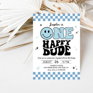 One Happy Dude - Lustige 1. Geburtstags-Party für Einladung