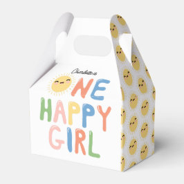 One Happy Girl Birthday Invite 1. Geburtstag Sun Geschenkschachtel