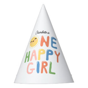 One Happy Girl Birthday Invite 1. Geburtstag Sun Partyhütchen