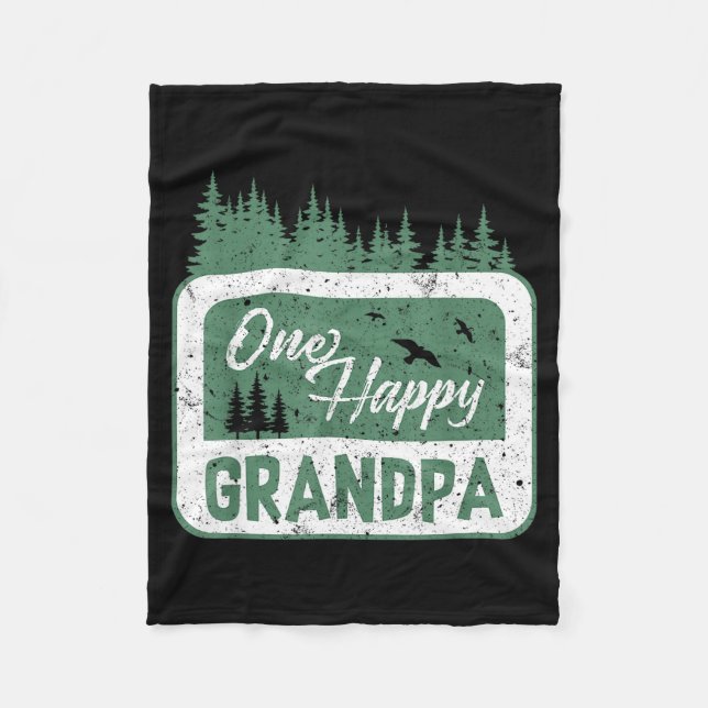 One Happy Grandpa Camper 1st Birthday Camng Bear  Fleecedecke (Vorderseite)