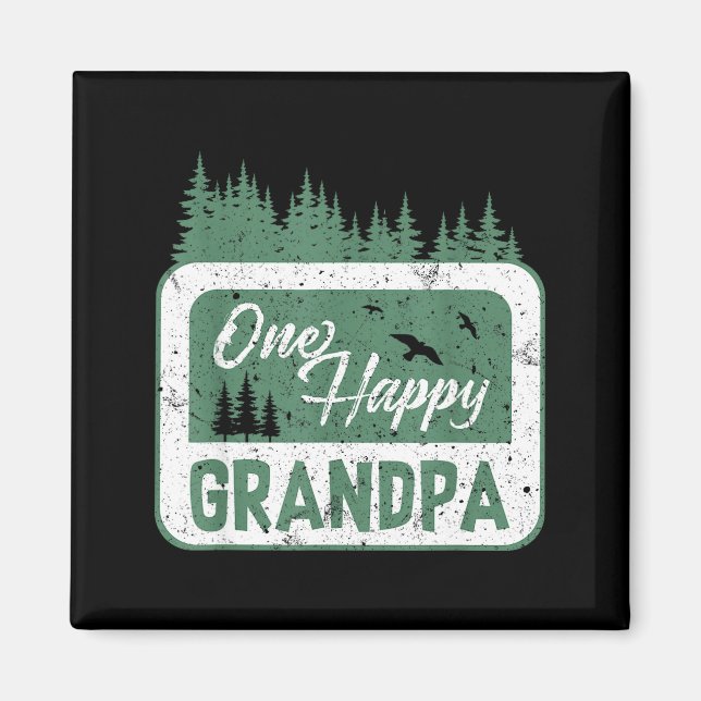 One Happy Grandpa Camper 1st Birthday Camng Bear  Magnet (Vorne)