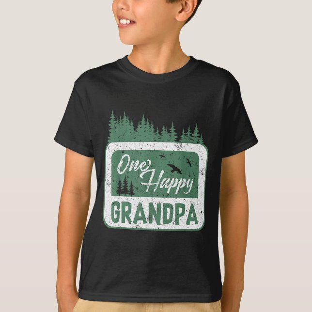 One Happy Grandpa Camper 1st Birthday Camng Bear  T-Shirt (Vorderseite)