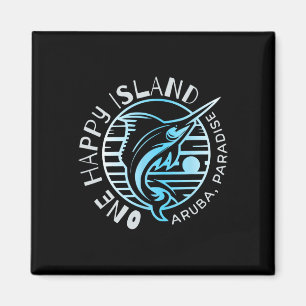 One Happy Island Aruba Shirt Segelfisch Angeln Typ Magnet