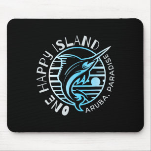 One Happy Island Aruba-Shirt Segelfisch Angeln Typ Mousepad