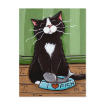 One Happy Kitty - Cat Art Postcard