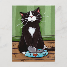 One Happy Kitty - Cat Art Postcard Postkarte