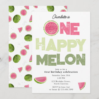One Happy Melon Invite 1st Summer Birthday Einladung