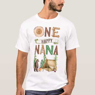 One Happy Nana Camper Erster Geburtstag Camping Gr T-Shirt