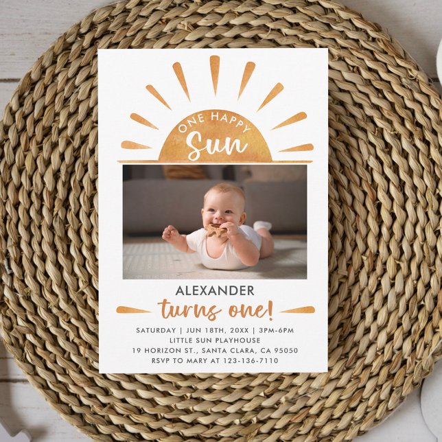 One Happy Sun First Birthday  Einladung (Von Creator hochgeladen)