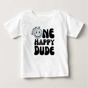 One Happy Typ Blue Happy Face Boy Erster Geburtsta Baby T-shirt