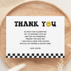 One Happy Typ Boy 1. Geburtstag Party Dankeskarte