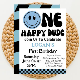 One Happy Typ Boy First Birthday Einladung